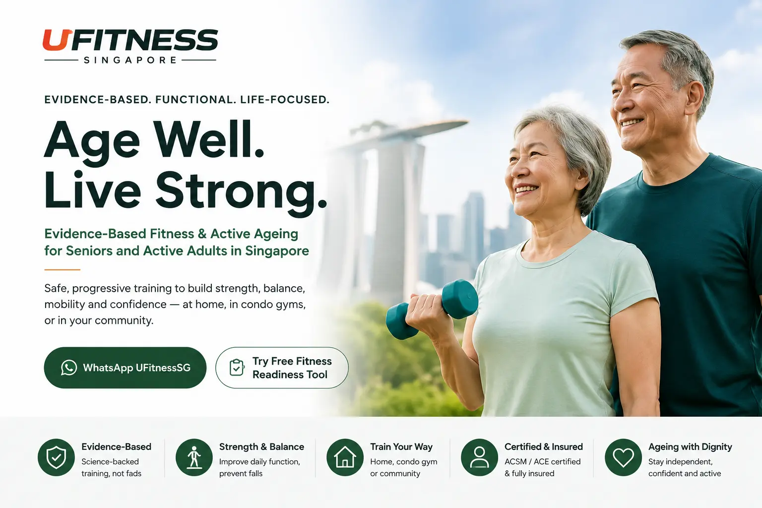 UFitness Singapore evidence-based active ageing and functional fitness training for seniors and active adults